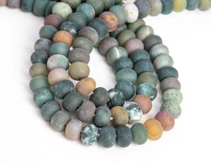ลูกปัดหินอาเกตอินเดียหลากสีแบบด้านธรรมชาติ รูปทรงรอนเดลล์ สำหรับทำเครื่องประดับ สร้อยข้อมือ สร้อยคอ DIY - Product Image 4