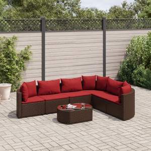 Ensemble de 6 canapés de patio bruns pour la décoration du jardin, mobilier d'extérieur pour l'espace de vie - Product Image 1
