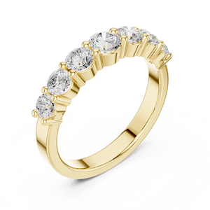 Bague de fiançailles et de mariage classique demi-bague plaquée or avec diamant de laboratoire rond taille brillant pour femme Satvik Ratna - Product Image 6