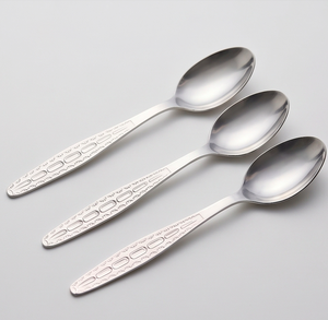 Ensemble de cuillères au design basique, finition argentée, cuillères en acier inoxydable durables, parfaites pour la cuisine, les repas et l'usage quotidien - Product Image 1