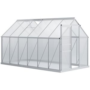 Kit Serra in Alluminio 6FT X 12FT con Copertura in Policarbonato, Tetto Regolabile e Grondaia per Giardino - Product Image 1
