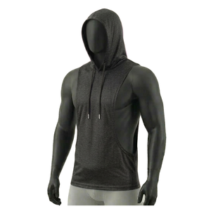 Nouveauté : Gilet sans manches pour homme en coton compressé confortable, avec capuche, poches et sans accessoires, idéal pour la salle de sport - Product Image 4