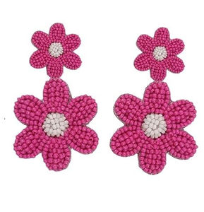 ต่างหูปักลายทรงกลม สีสวย คลาสสิก ประดับด้วยลูกปัดข้าว สำหรับผู้หญิง บรรจุภัณฑ์ดีเยี่ยม โดย MD HANDICRAFTS - Product Image 4