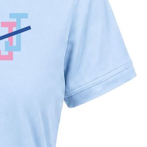 Polo Azul Claro con Logotipo JJ Bordado para Mujer, Manga Corta, Cuello con Botones, Uniforme Ligero para Equipo - Product Image 3