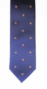Corbata Masónica Clásica de Seda Azul de Alta Calidad con Patrón de Letra H Dorada, Tejido Satinado, para Uso Formal en Negocios - Product Image 3