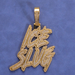 Collar con Colgante de Diamante Moissanite, Acabado Dorado, Joyería Hip Hop, Regalo - Product Image 1