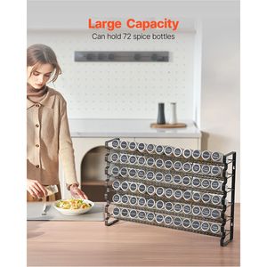 Set Completo di 72 Pezzi per Organizzare Spezie con Barattoli Vuoti, Coperchi, Imbuto e Etichette per Armadietto - Product Image 2