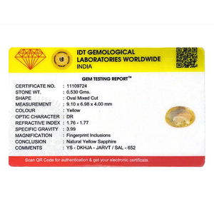 Natural Yellow Sapphire 2.65 Carat Certified Loose Gemstone Wholesale - Product Image 4