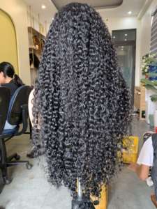 Cheveux frisés eurasiens crépus de cheveux humains vietnamiens 100%, ,100% cheveux non traités en cheveux humains - Product Image 5