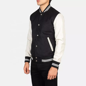 Customized Men's Trendy Varsity Bomber <b>Jacket</b> Fashionable Loose Casual Style with Stand Collar and Embroidered Patches - Product Image 4