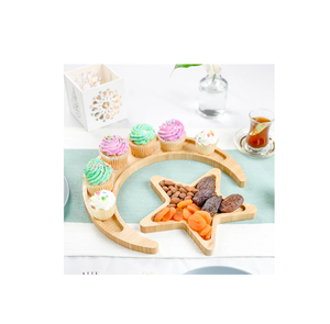 Plateau rond en bois pour le petit-déjeuner, les desserts, le thé, le café, les plateaux de table, le support de salon, l'organisateur de bijoux - Product Image 2