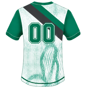 Ensemble uniforme de rugby vert émeraude, blanc et noir à manches courtes, maillot de rugby à col rond avec motif, short à cordon de serrage, performance athlétique - Product Image 4