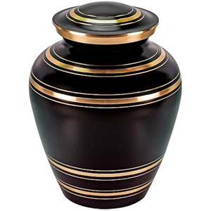 Adria Black Cremation Urn with Silver Band Adult Ashes Urn Modern Elegant <b>Memorial</b> <b>Keepsake</b> Funeral Burial Accessories - Product Image 6