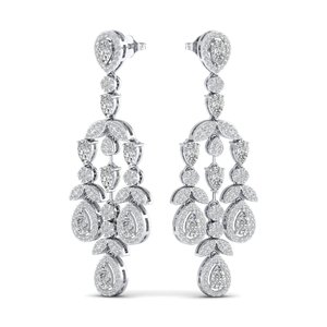 Boucles d'oreilles pendantes REYES en argent sterling 925 avec diamant de laboratoire taille poire de 3,7 carats pour femme, bijoux fins pour mariage - Product Image 5