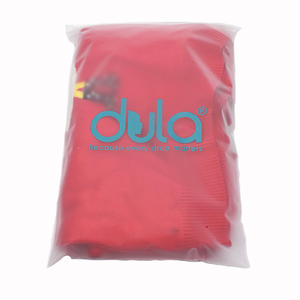 Sac en polyéthylène avec fermeture éclair en métal de haute qualité, transparent, givré, rectangulaire, avec logo personnalisé, en matériau bio-recyclé - Product Image 1