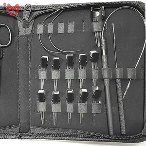 Professional Hair Extension Tool Kit White Color Stainless Steel Pliers Scissors Loop <b>Needles</b> Comb Set with Zipper <b>Case</b> OEM - Product Image 4