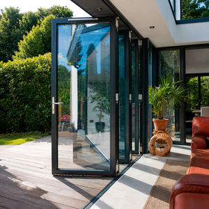 Portes pliantes robustes en aluminium, conformes aux normes australiennes, fenêtres et portes accordéon, portes pliantes françaises pour patio - Product Image 1