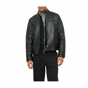 Chaqueta de Cuero para Hombre Leathertex Estilo Motero con Cuello Alto para Otoño - Product Image 4