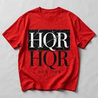 T-shirt décontracté à manches courtes pour homme HQR Apparel, orange, motif lettres, col en V, séchage rapide, respirant, coton, coupe classique, logo sur le devant