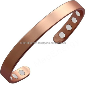 Bracelet Magnétique en Cuivre Pur pour Hommes et Femmes, Soulagement de la Douleur Arthritique, Thérapie, Jonc Ouvert Ajustable, Vente en Gros - Product Image 6