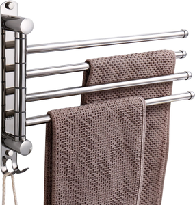 Wall Mounted Stainless <b>Steel</b> Swivel Towel <b>Rack</b> 3 Arm Rotating Towel Holder for Bathroom Kitchen Hand Towels Hotel Accessories - Product Image 4