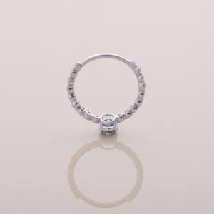 Lab Grown <b>Green</b> Oval Diamond Ring 925 Sterling Sliver Halo Band <b>Jewelry</b> - Product Image 6