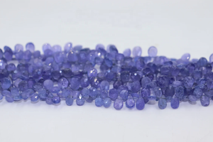 Venta al por mayor cuentas facetadas en forma de pera 5*8mm tanzanita Natural 9 pulgadas Material de piedra de taladro lateral - Product Image 4