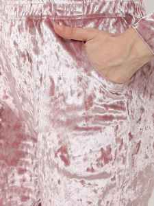 Conjunto de 2 piezas de terciopelo para mujer, diseño nuevo de primera calidad, cintura alta, cuello redondo, chándal de velour para mujer - Product Image 5