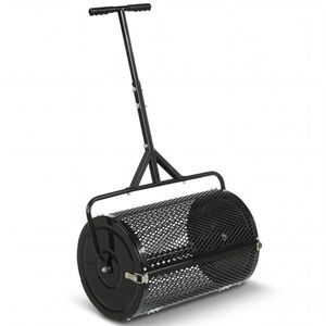 Épandeur de paillis noir de 24 pouces avec maille de 0,75 po x 0,5 po pour l'application de terre, de sable, d'engrais et de compost - Product Image 2