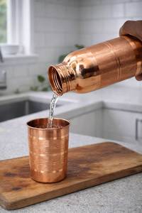 Traditional Hammered <b>Copper</b> <b>Drinking</b> <b>Bottle</b> Heritage Hydration <b>Bottle</b> for Cultural Wellness and Daily Use - Product Image 6
