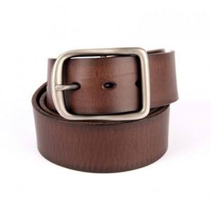 Ceinture décontractée en cuir véritable, cuir de vache, couleur unie, boucle carrée en alliage, respirante, durable, personnalisable, haute qualité - Product Image 2