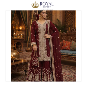 Última Moda en Trajes Sharara de Georgette Sintético con Lentejuelas y Cadenas, Estilo Moderno para Bodas, en Venta - Product Image 4