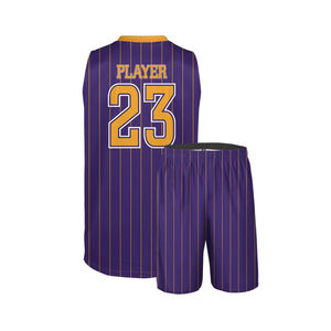 ชุดเสื้อและกางเกงบาสเก็ตบอลแบบกลับด้านได้ ระบายอากาศได้ดี ผลิตจากโพลีเอสเตอร์ตาข่าย ซึมซับเหงื่อได้ดี ไซส์ใหญ่ ป้องกันแบคทีเรีย รับผลิตตามแบบ OEM - Product Image 2