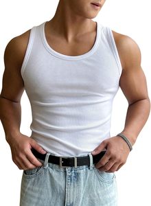 Camiseta sin mangas para hombre, cuello redondo, básica, ajustada, tipo chaleco, camiseta interior muscular - Product Image 5