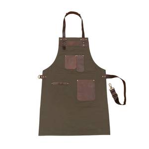 Tablier de barista de luxe en toile, porte-outils multipoches, harnais en cuir réglable, gilet de barman, uniforme pour barbier, café, serveur - Product Image 2