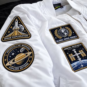 Écussons brodés dorés avec logo personnalisé, autres badges en tissu tissé à coudre ou thermocollants - Product Image 3