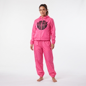 Ensemble de survêtement en nylon pour femmes, veste coupe-vent zippée et pantalon, vente en gros - Product Image 1