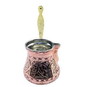 Handmade Turkish Coffee Pot Copper Brass Ottoman Style <b>Small</b> Coffee Kettle Traditional Authentic Home Coffee Brewer - Product Image 5