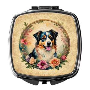 Berger australien fleurs miroir de maquillage de voyage compact pliant poche miroir décoratif pour femmes filles idée cadeau - Product Image 1