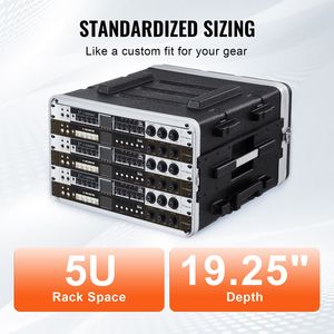 Armadio Rack Server 6U Profondità 19'' Costruzione in ABS Robusto con Chiusure a Farfalla Girevoli Rimovibile su Ruote - Product Image 3