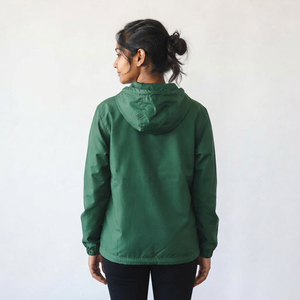 <b>Women</b> <b>Hooded</b> Windbreaker <b>Jacket</b> <b>with</b> Front Embroidery Logo <b>Lightweight</b> Nylon Outerwear Waterproof Hoodie 3/4Zipper Hiking Hoodie - Product Image 2