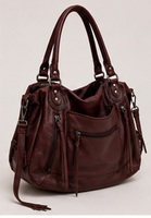 Sac fourre-tout vintage bohème en cuir bordeaux de qualité supérieure pour femmes, sac à main de voyage élégant et luxueux, toutes saisons, fermeture à glissière