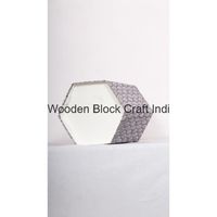 Grande boîte hexagonale vide, poubelle, emballage en tissu imprimé floral, design en papier rigide, emballage cadeau pour cadeaux