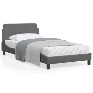 Lit escamotable en bois d'ingénierie gris foncé 100% polyester avec contreplaqué métallique - Product Image 1
