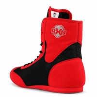 Chaussures de boxe RXN Core - Matériel en caoutchouc, design respirant, rouge-noir