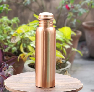 Bouteille d'eau en cuivre pur, sans joint, étanche, récipient ayurvédique en cuivre, gourde d'hydratation pour le sport et la gym, prix de gros - Product Image 3