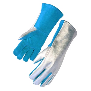 Gants de soudage en cuir de vachette et aluminium, protection industrielle des mains, ignifuges, pour la lutte contre les incendies, la cuisine et la boulangerie - Product Image 2