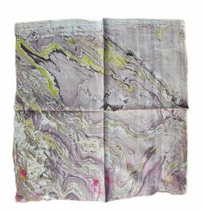 Handcrafted Marble Print Silk Bandana 50x50cm Abstract Swirl Square <b>Scarf</b> At Best Price From India Supplier <b>Scarf</b> - Product Image 2