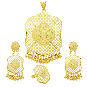 Juego de Colgantes de Moda Chapados en Oro de 14K, 18K y 24K al por Mayor, Estilo Etíope, Eritreo, Africano, Turco, Dubái, Juego de Colgantes Habesha para Novia - Product Image 1