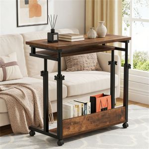 Scrivania per Computer Regolabile in Altezza con Spazio di Archiviazione, Doppia Funzione come Tavolino da Caffè e Tavolino Laterale per Divano - Product Image 1